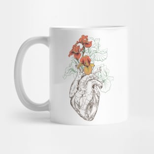 Human heart with flowers Mug